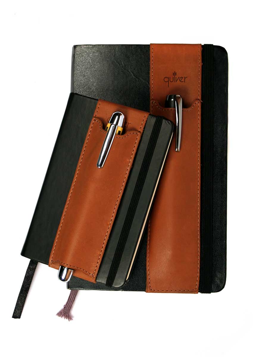 Double Pen Quiver Pen Holders For Pocket Notebooks A6